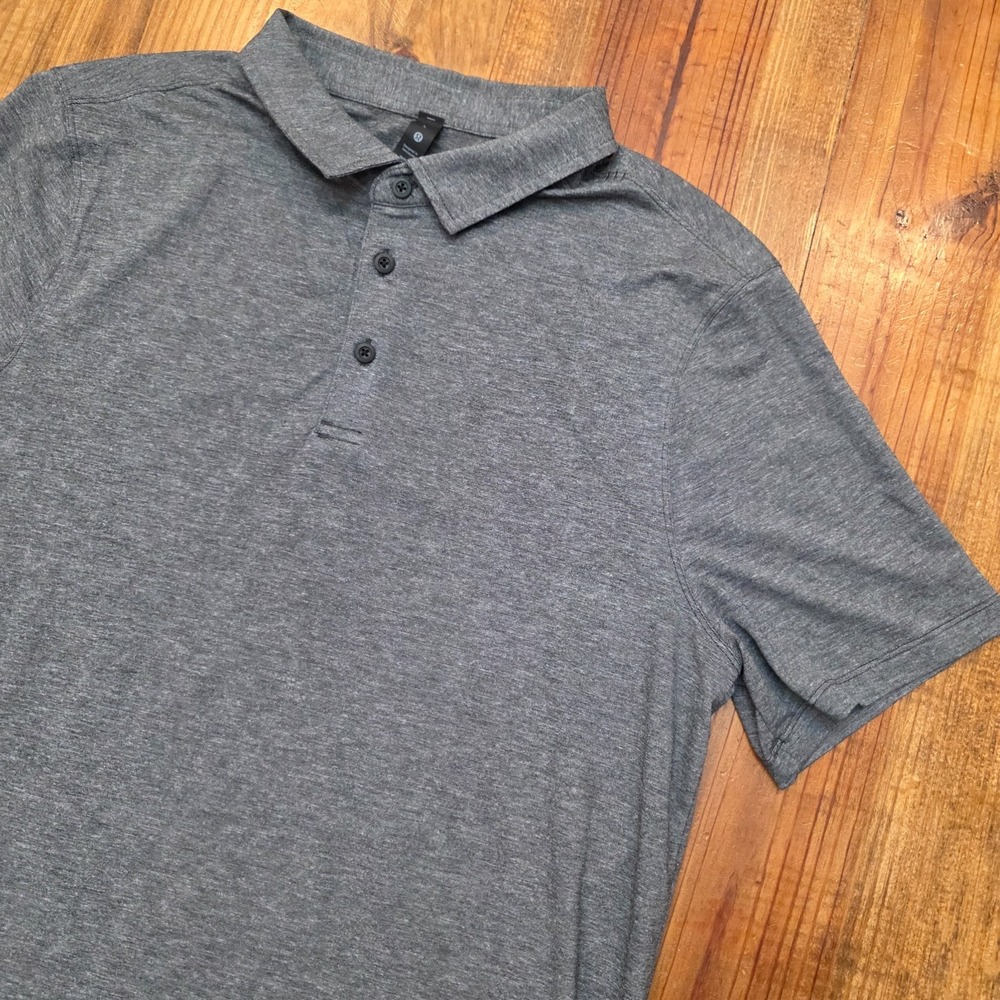 Lululemon Polo Shirt Mens Gray Evolution Golf Performance Lm3cy6s Stretch - L
